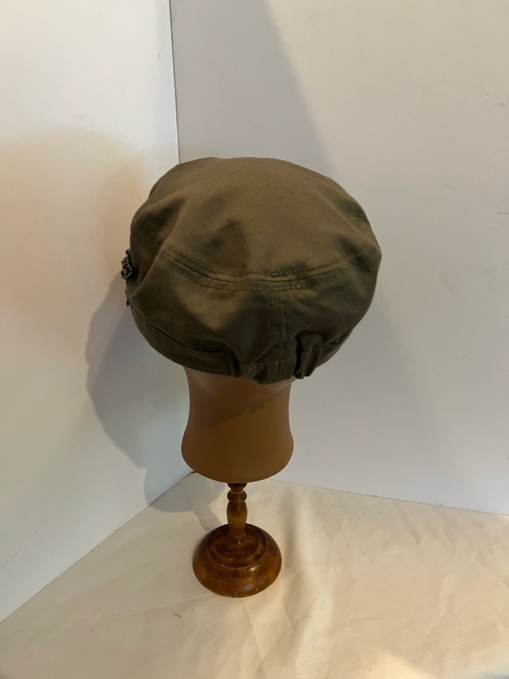 Embellished Olive Military Cadet Cap - Women - Picture 3 of 5